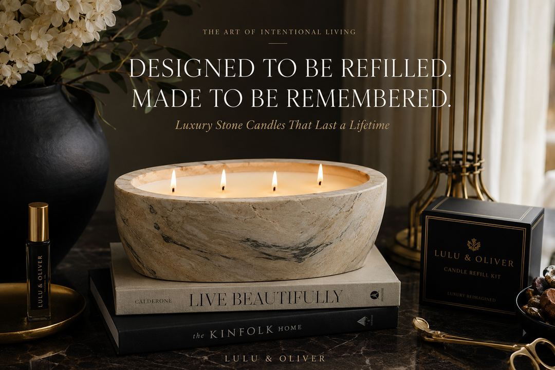Stone Candles That Last | Refillable Luxury Candles by LuLu & Oliver