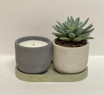 Signature Concrete Candle - Tulip (small) Handpainted Concrete Candle